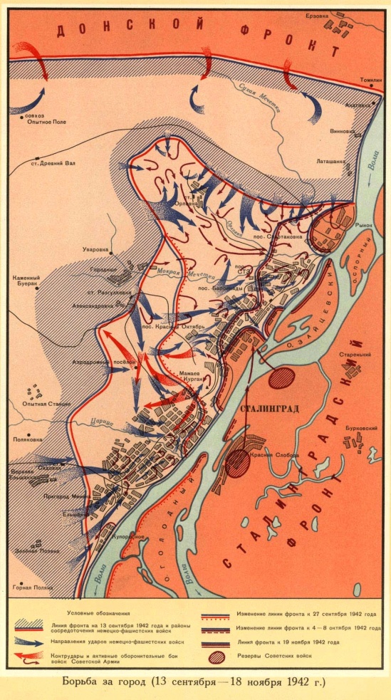 Сталинград 1942 карта города